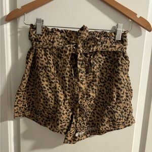 Aerie Cheetah Print Tie Front Shorts